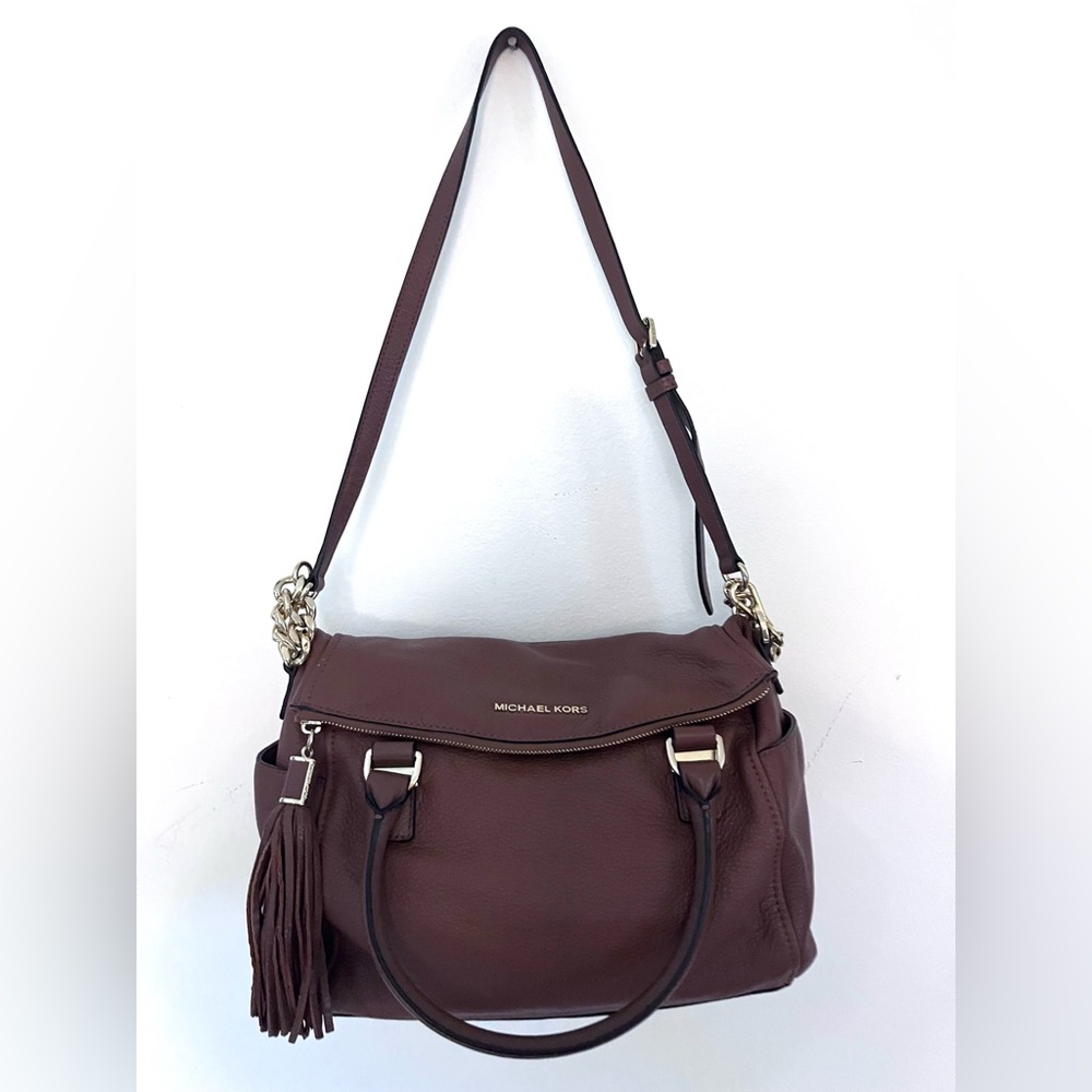 Michael Kors Leather Purse Shoulder Bag Y2K Brown w/ Gold Hardware